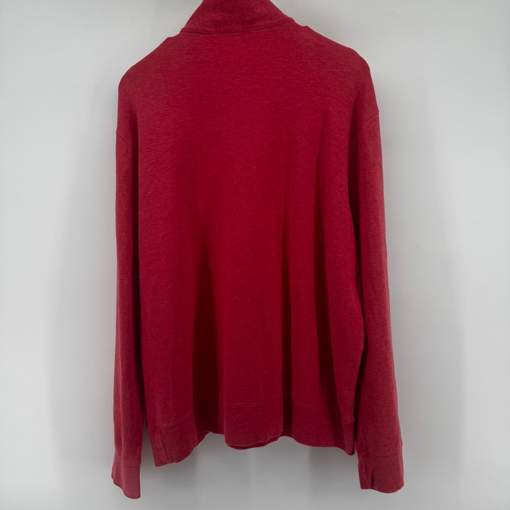 Polo Ralph Lauren Mens XL Red Heather Quarter Zip Pullover Cotton Blend Sweater - Picture 8 of 11